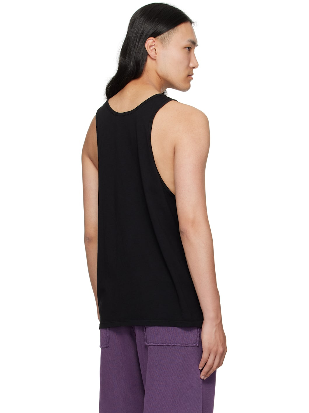 Black Cotton Tank Top - 3
