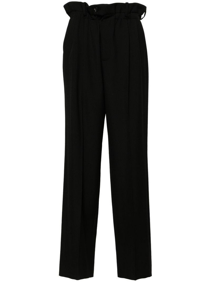 paperbag-waist straight-leg wool trousers 1