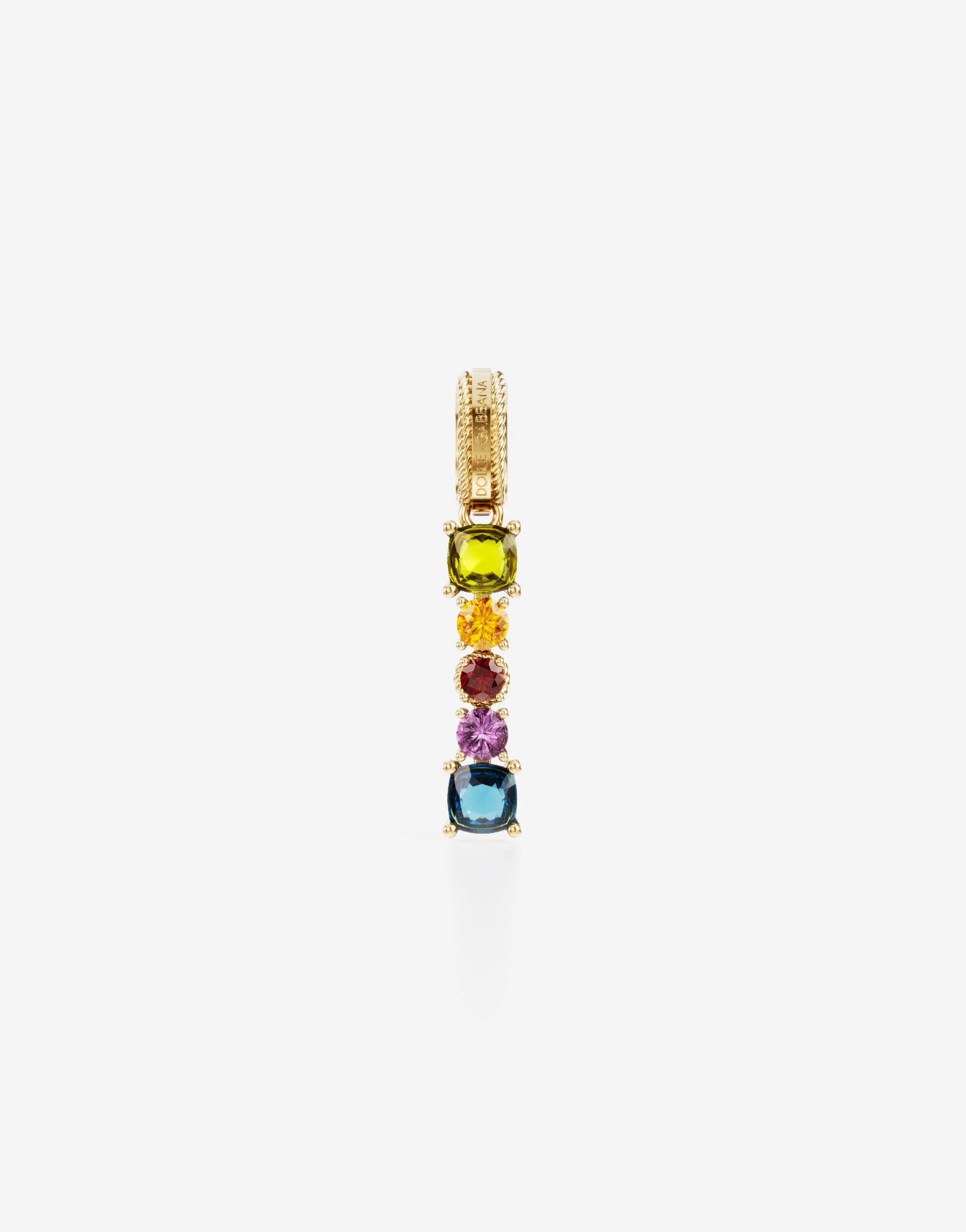 Charm I Lettering 18-carat yellow gold and multicolored gems - 1