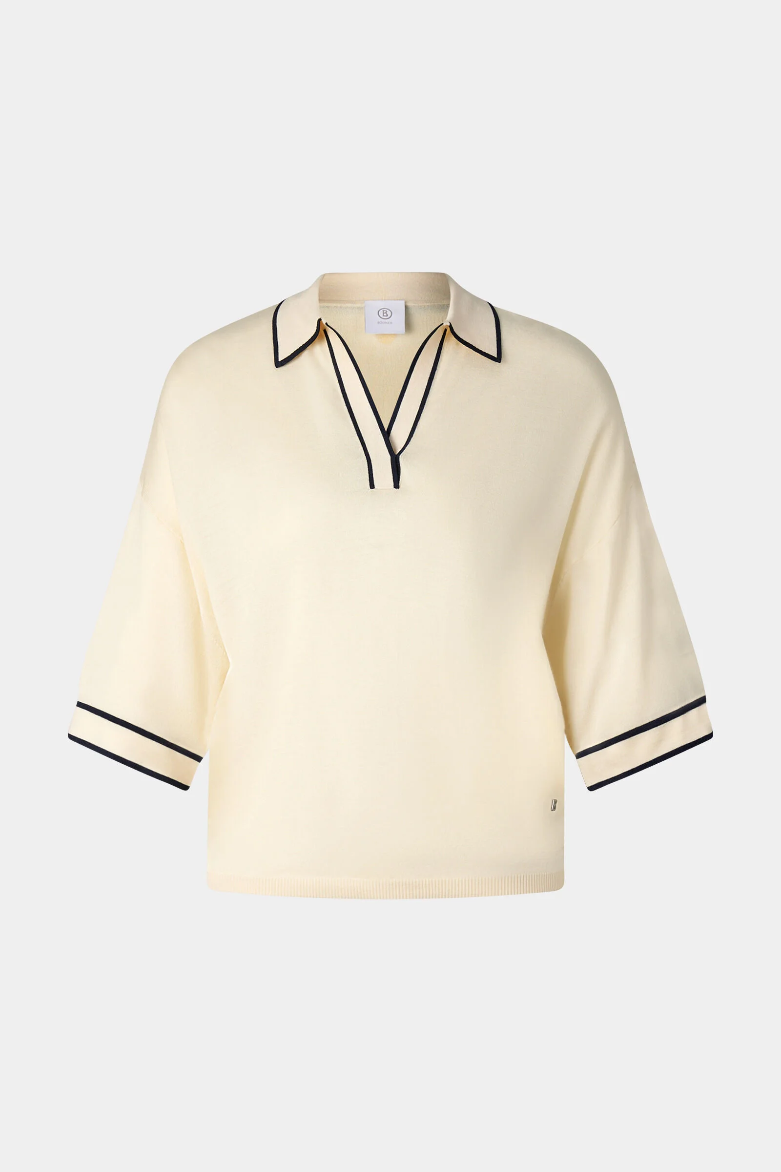 Paris knitted polo shirt in Cream - 1