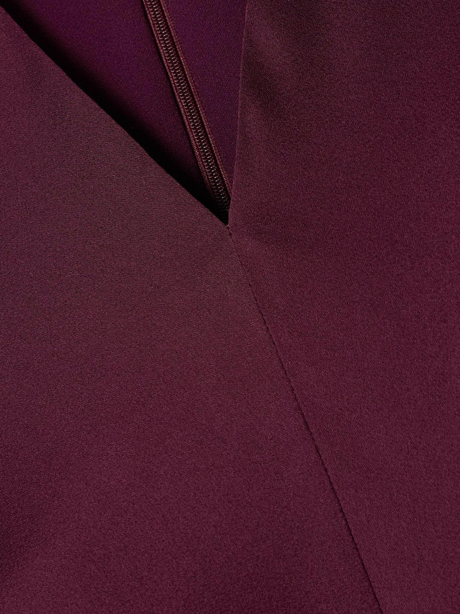Draped satin midi dress Burgundy - 4