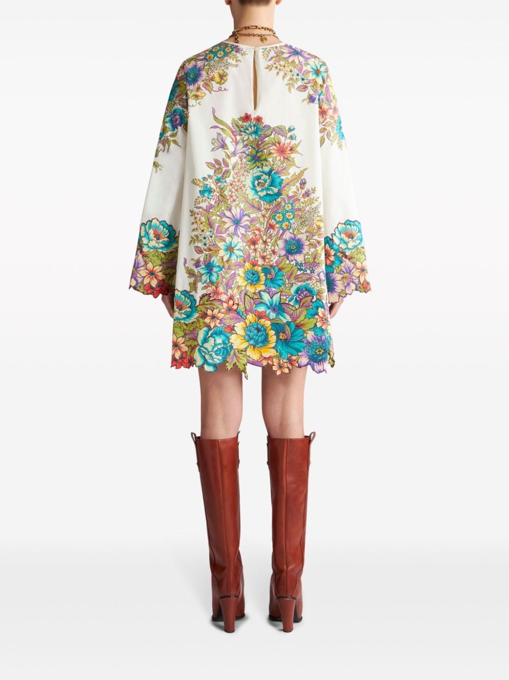 floral-print cotton minidress - 3