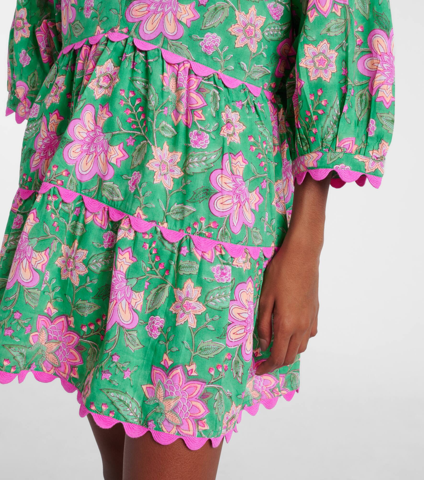 Floral printed cotton minidress - 5