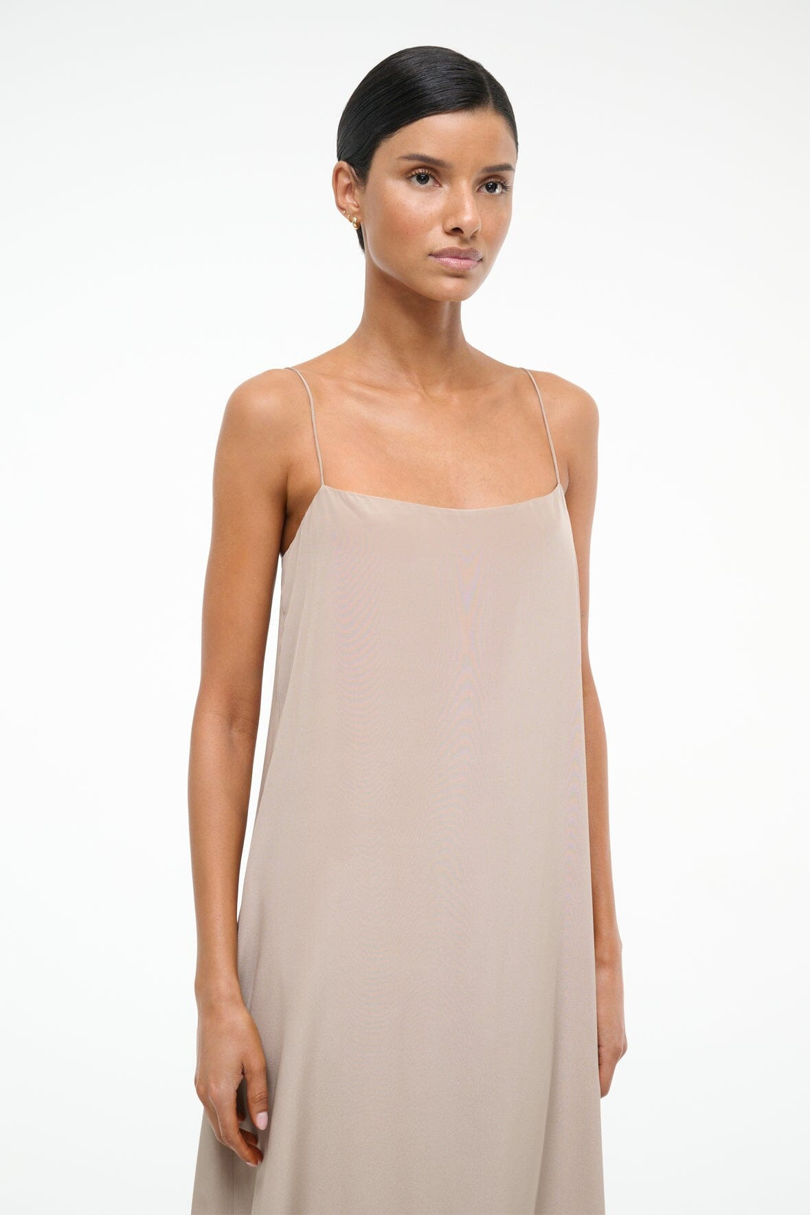 STAUD DELFINA SILK DRESS DUNE - 6