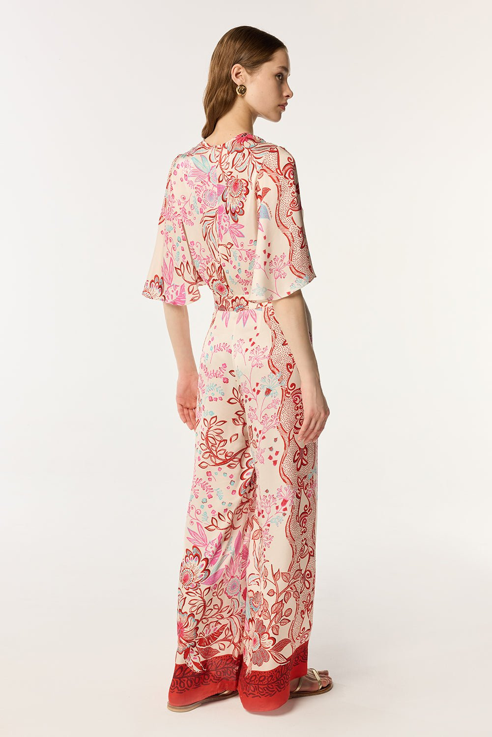 Long Jumpsuit Celie - Red Geo Fish - 2