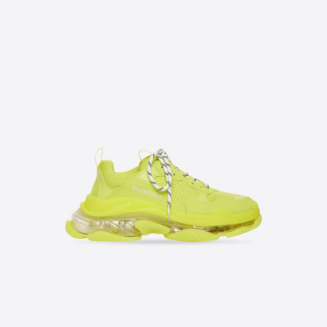 Men's Triple S Clear Sole Sneaker in Fluo Yellow - 1