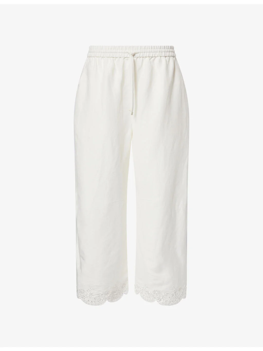 Ellison Embroidered Linen-Blend Trousers - 1