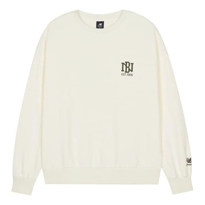 New Balance Logo Print Sweatshirt 'White' AMT23330-CIC - 1