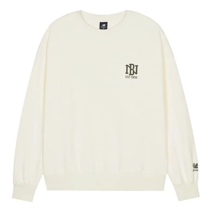 New Balance Logo Print Sweatshirt 'White' AMT23330-CIC - 1