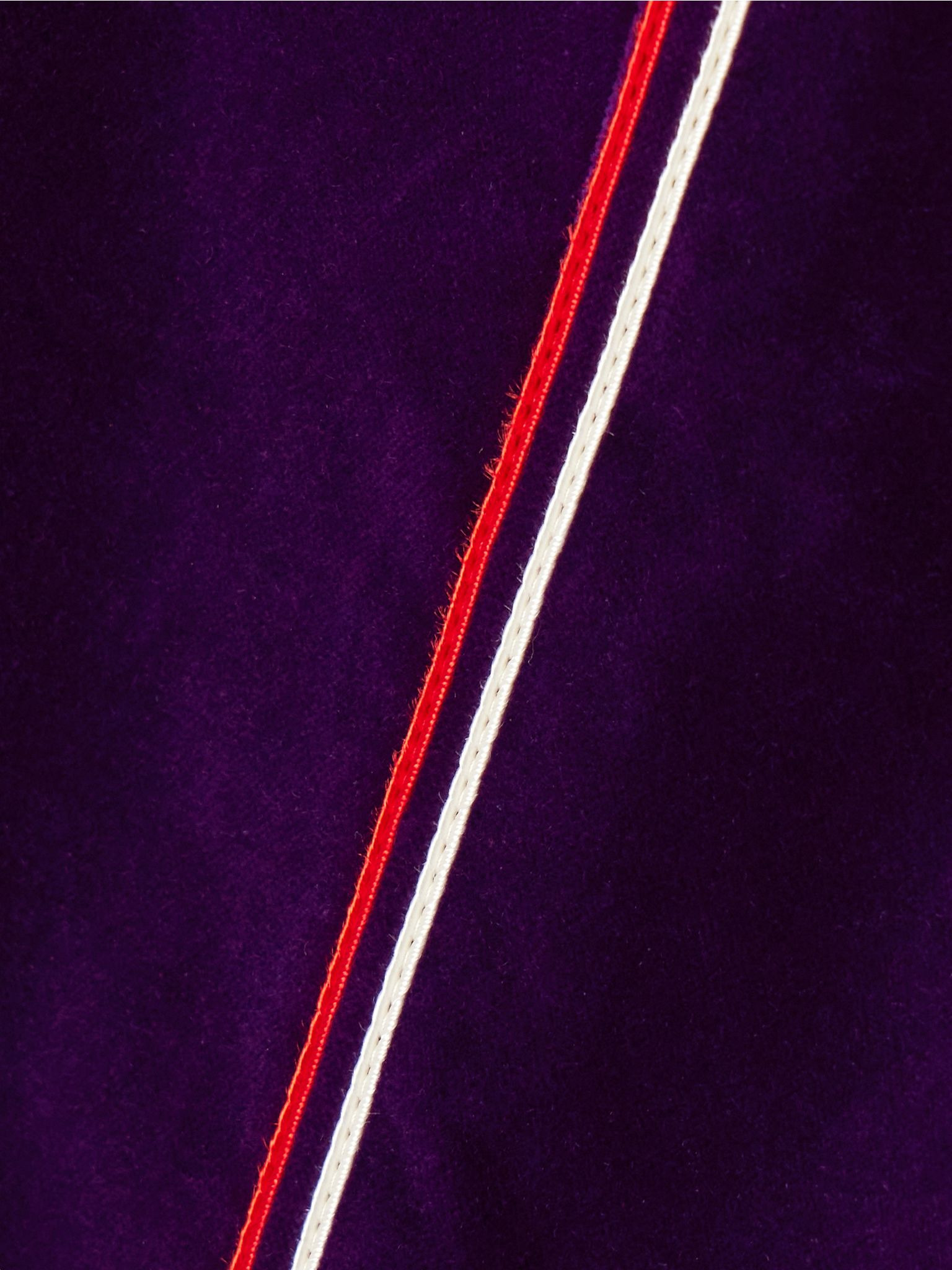 Showcase striped cotton-velvet straight-leg pants Purple - 4