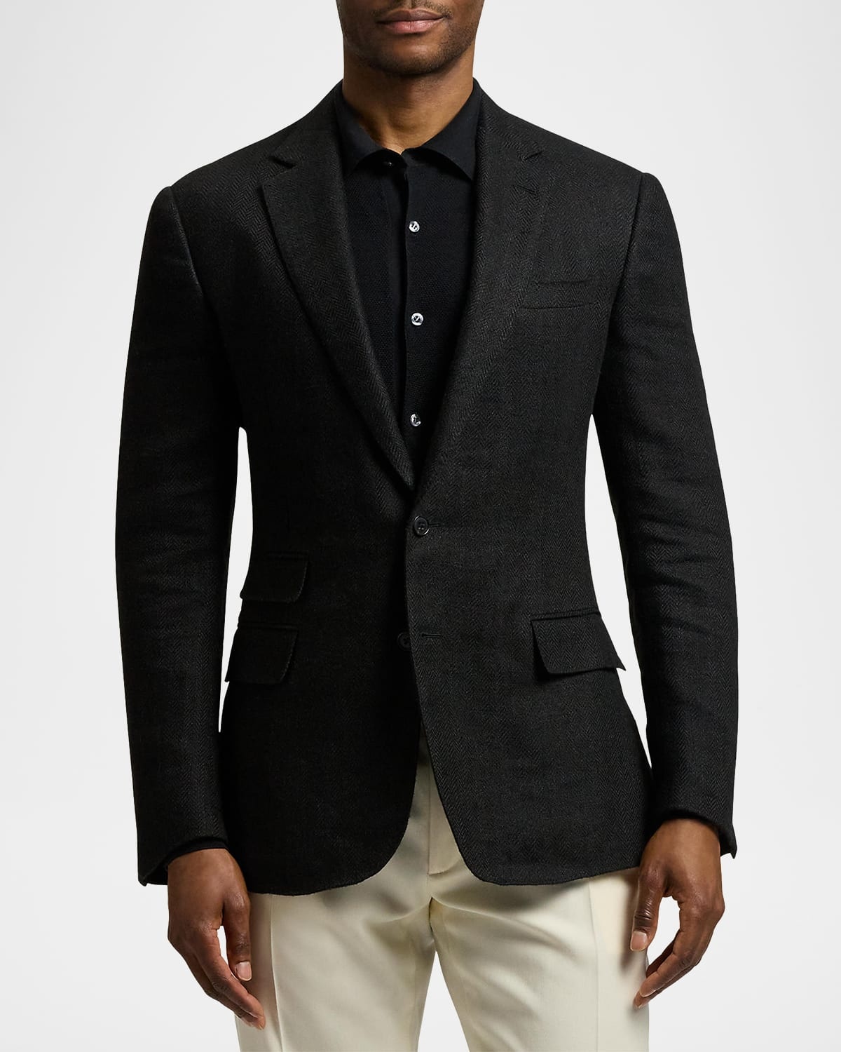 Men's Kent Herringbone Two-Button Sport Coat - 4