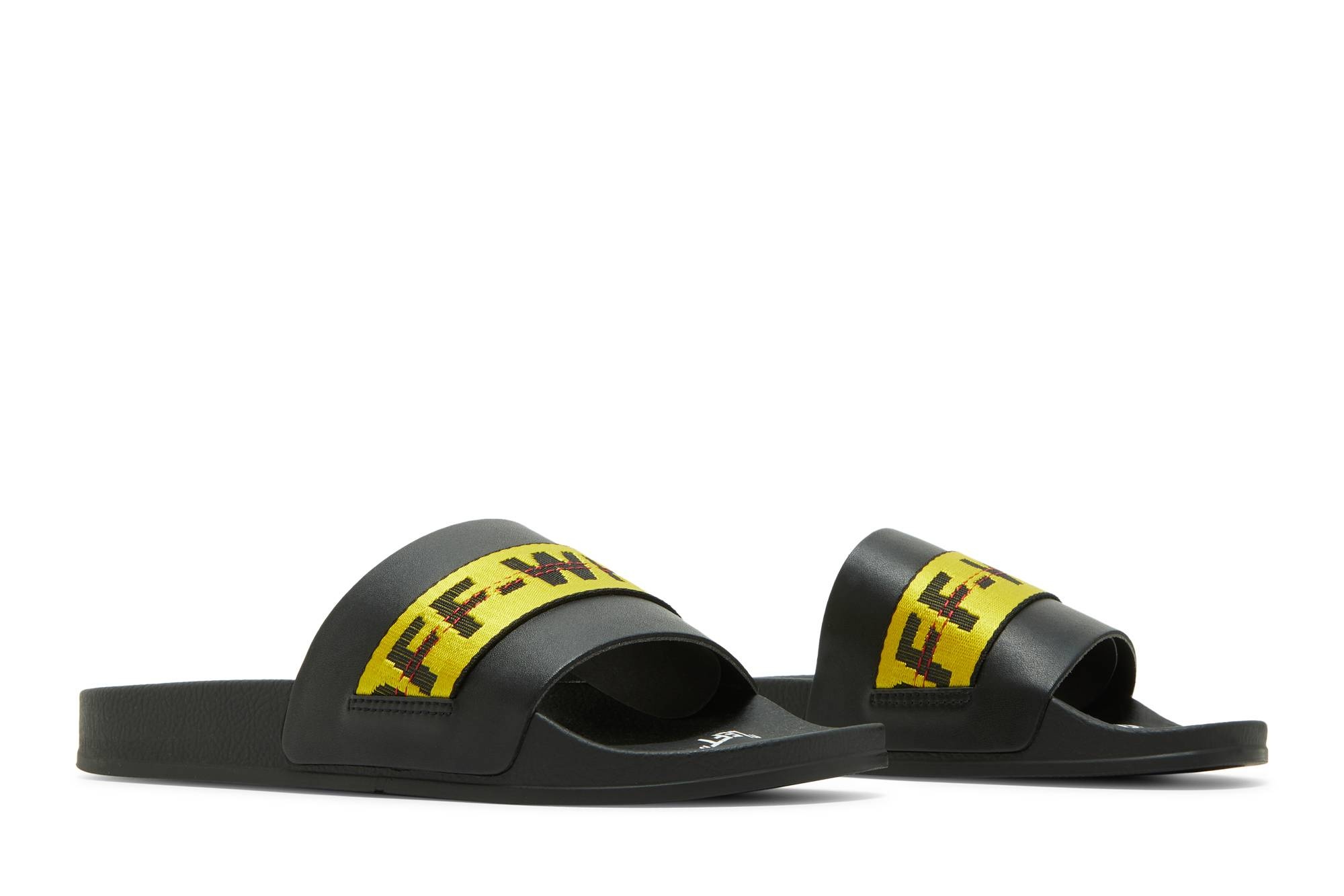 Off-White Industrial Sliders 'Black Yellow' - 8