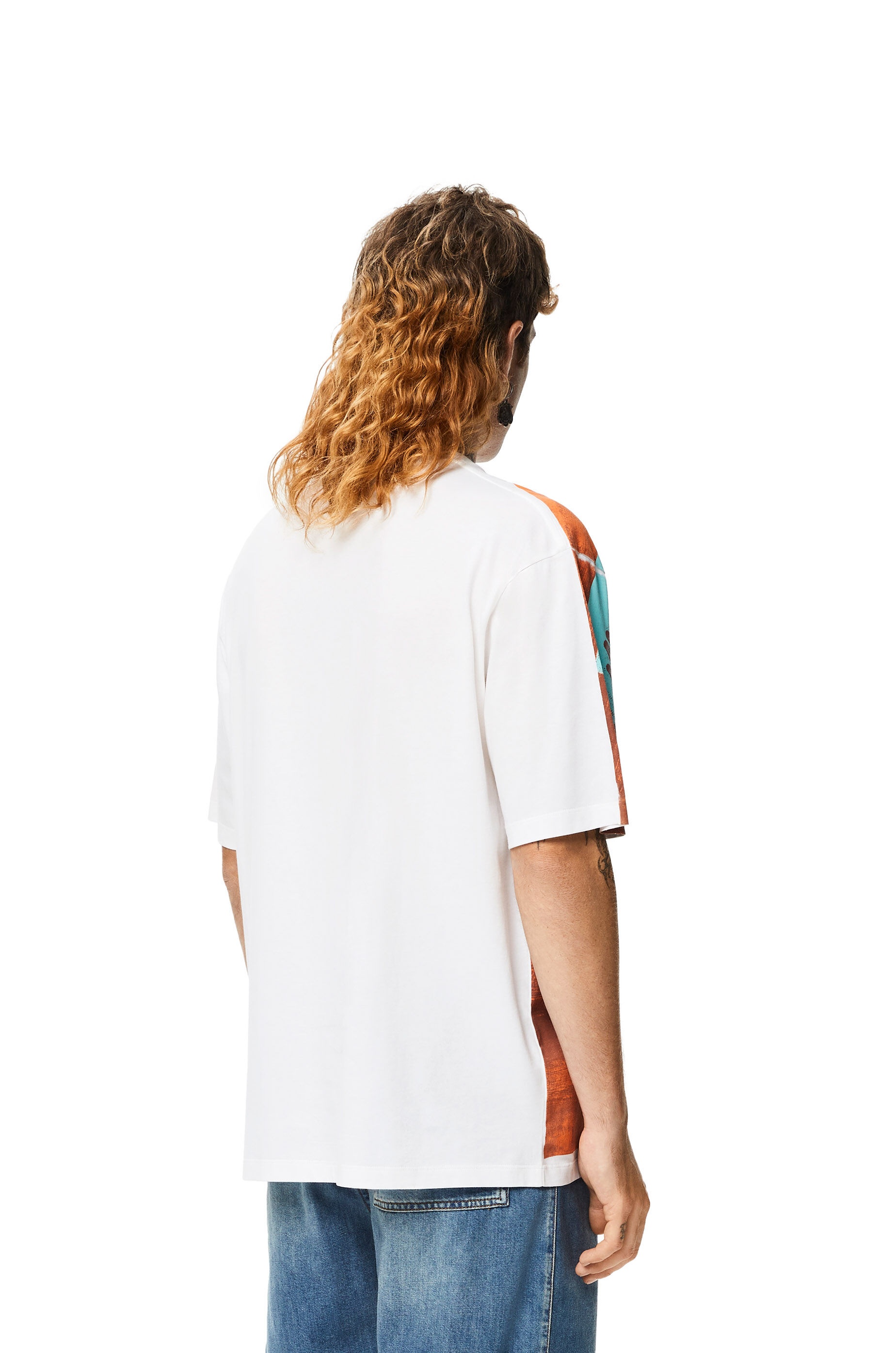 Tropical hands print T-shirt in cotton - 4