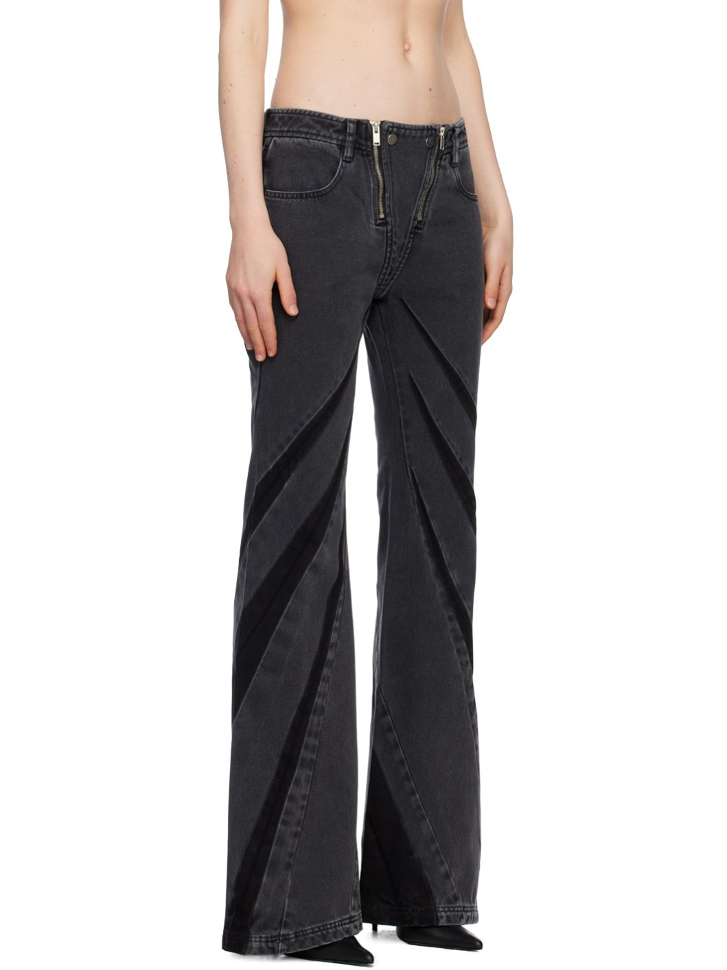 Black Striped Jeans - 2
