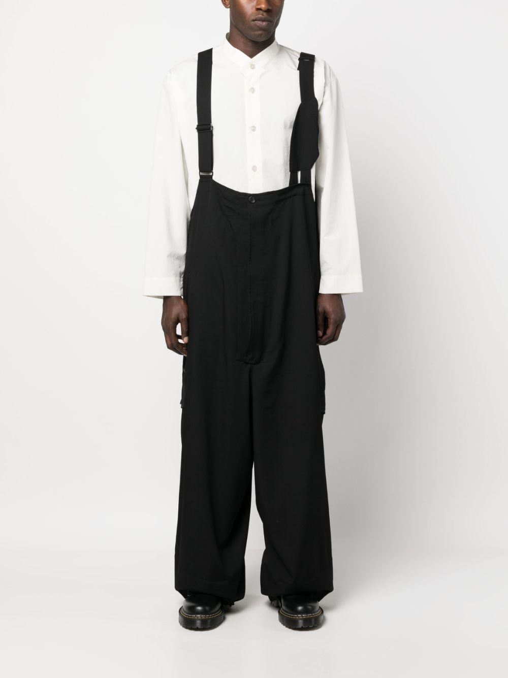 drop-crotch wool suspender trousers - 2