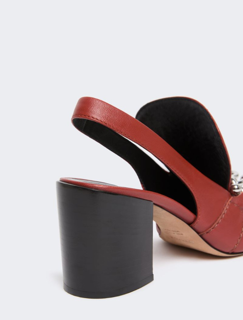 Nappa leather slingbacks - rust 5