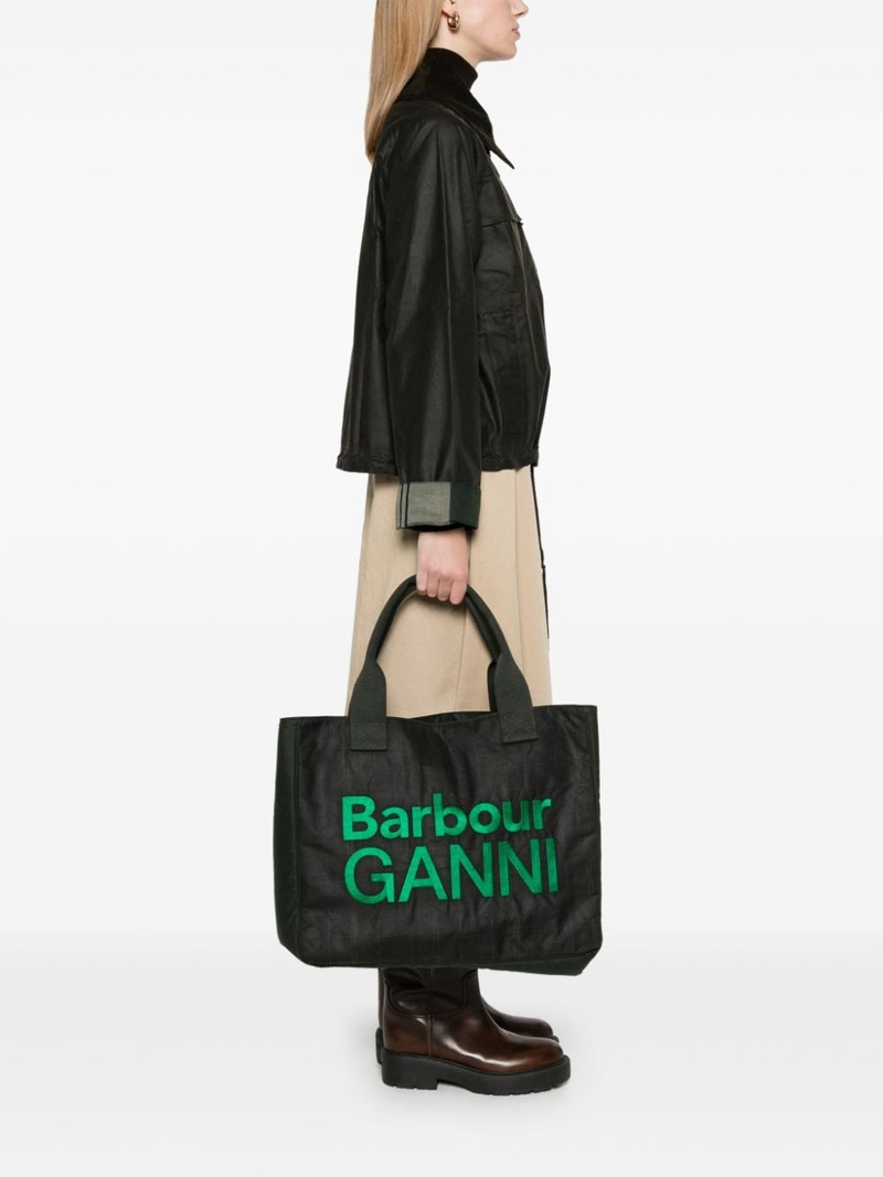 Barbour x Ganni waxed tote bag outlook