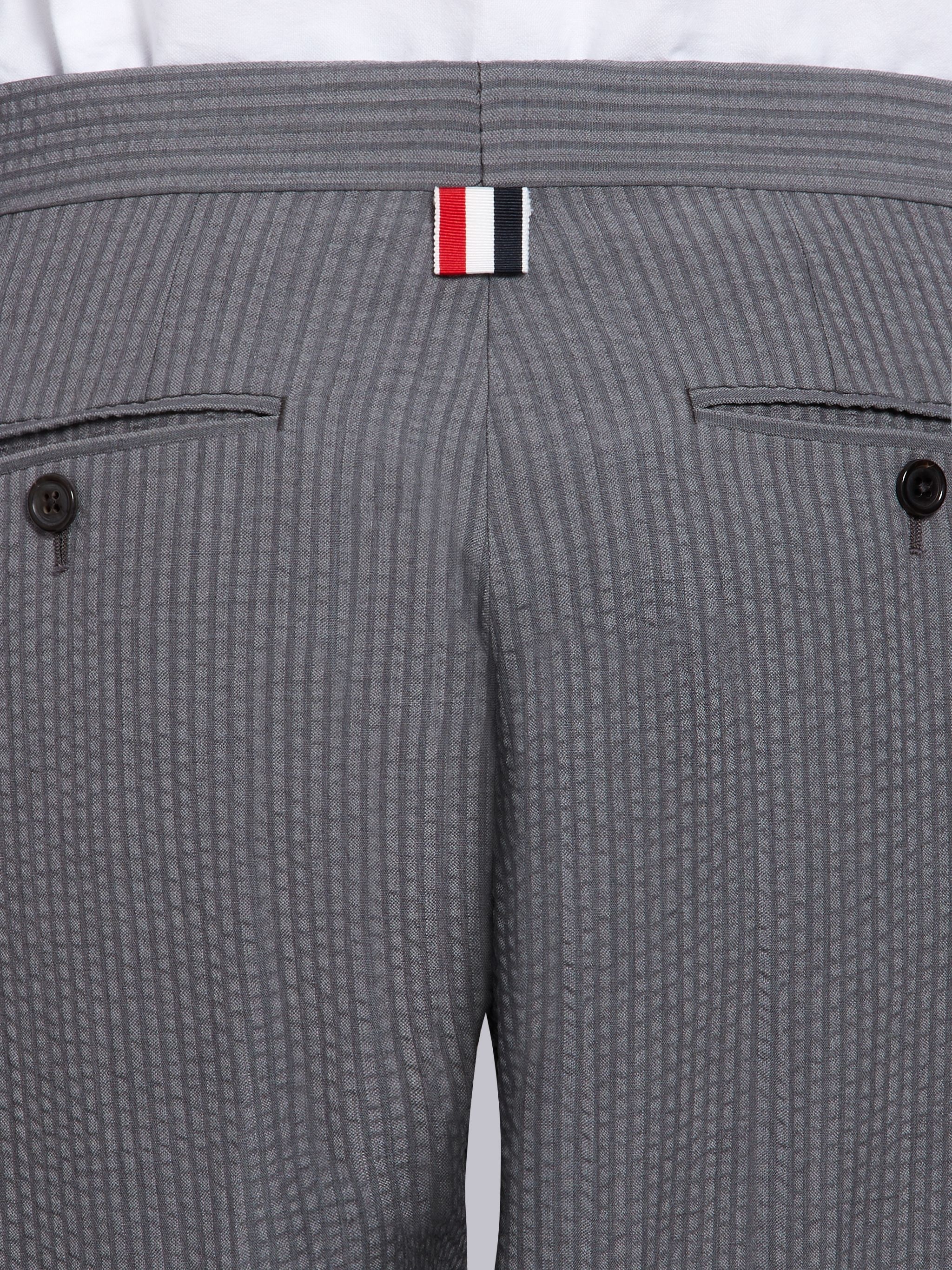 Light Grey Wool Seersucker Low-Rise Trouser - 6