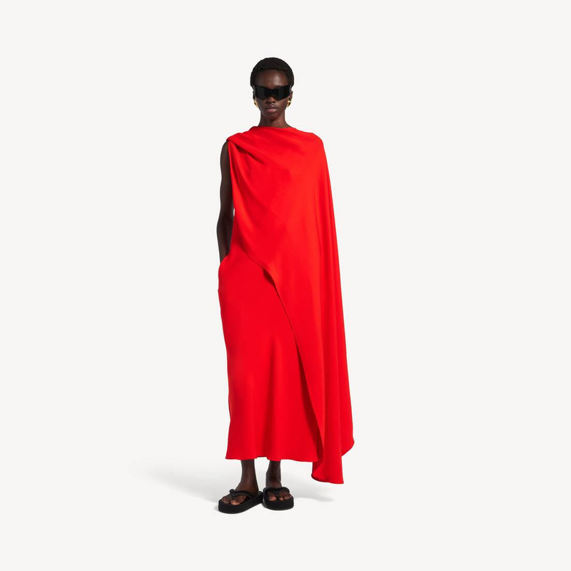 BALENCIAGA Women's Draped Dress in Sunset Red outlook