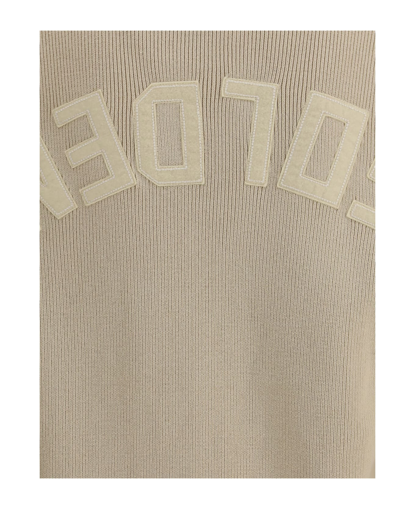 Beige Ribbed-knit Sweater - 3