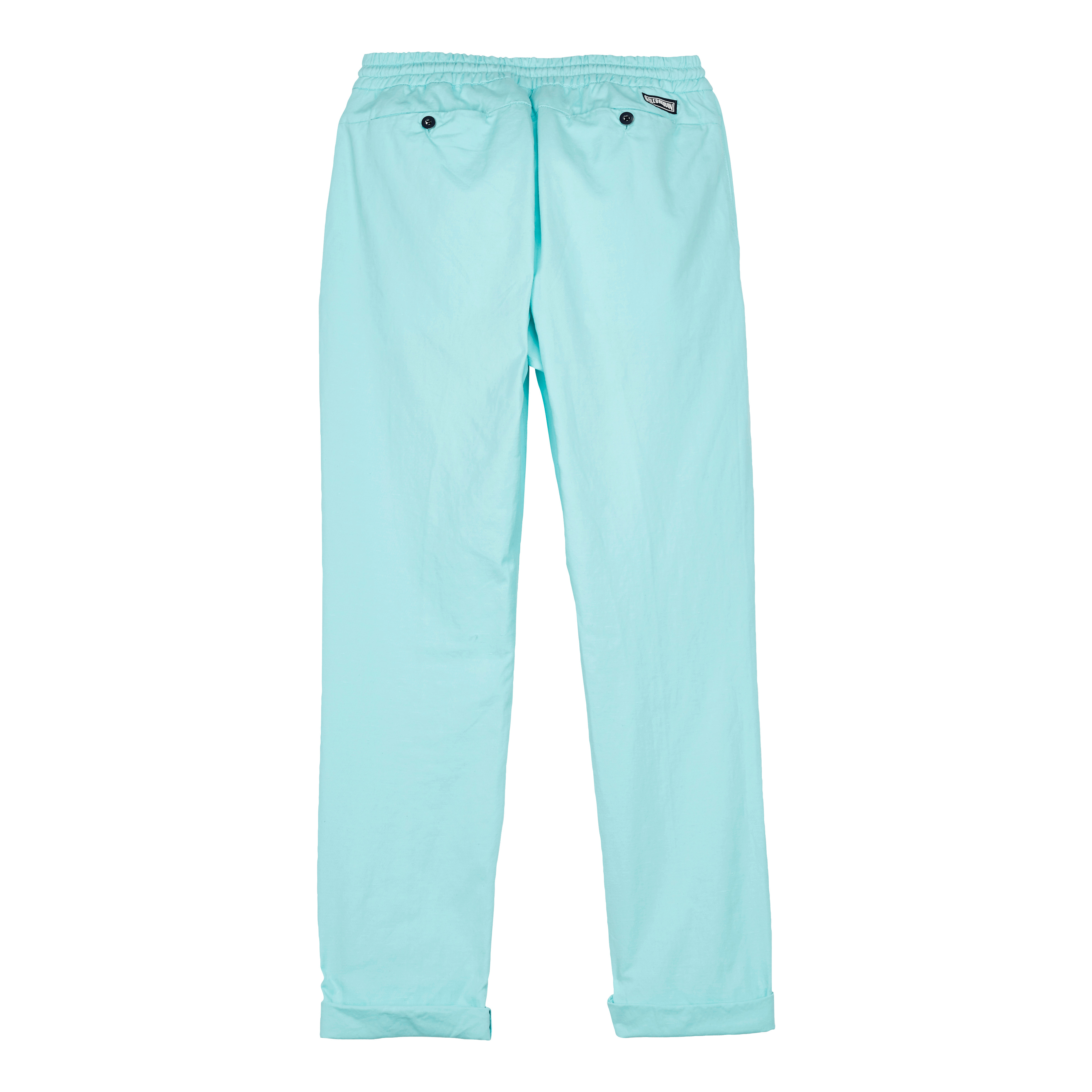 Men Cotton Linen Stretch Comfort Pants Solid - 2