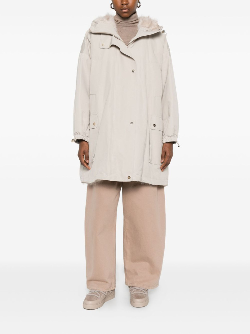 Max Mara Studio flap-pocket hooded coat outlook