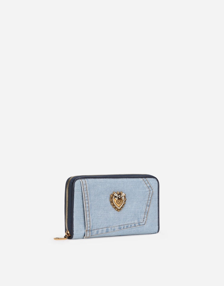 Zip-around Devotion wallet in patchwork denim - 2