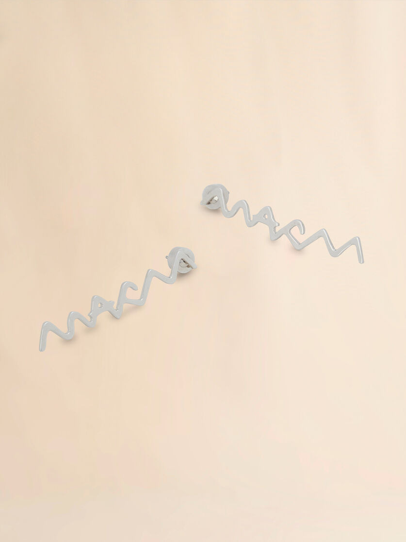 PALLADIUM METAL MARNI SYMBOL DROP EARRINGS - 3