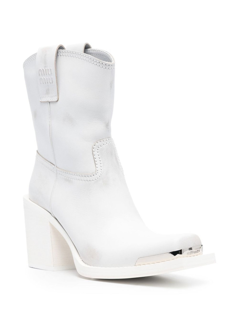 Miu Miu mid-calf leather cowboy boots outlook