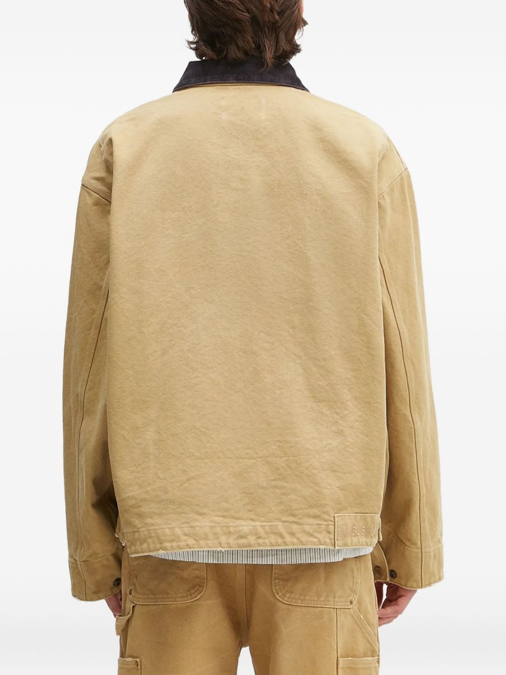 corduroy-collar overshirt - 3