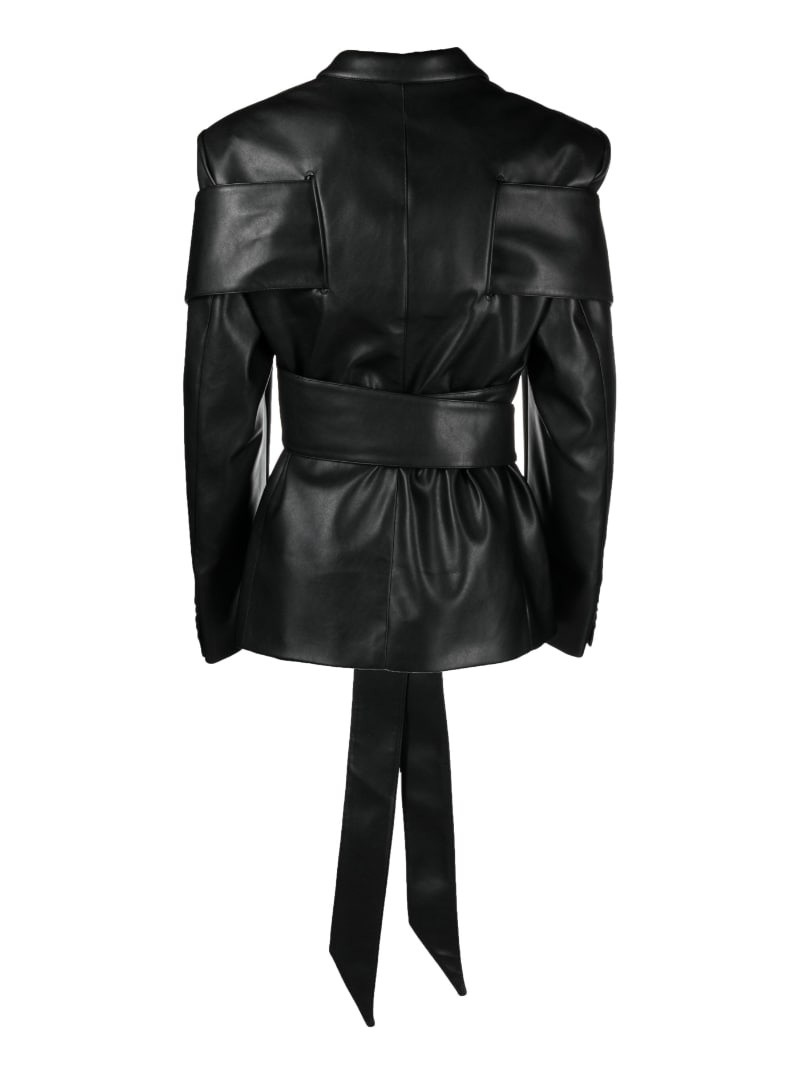 GmbH Perin faux-leather tied blazer outlook