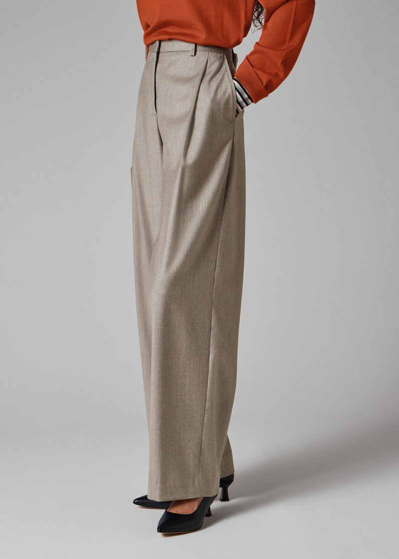 Paul Smith Women's Grey Flannel Wide-Leg Trousers outlook