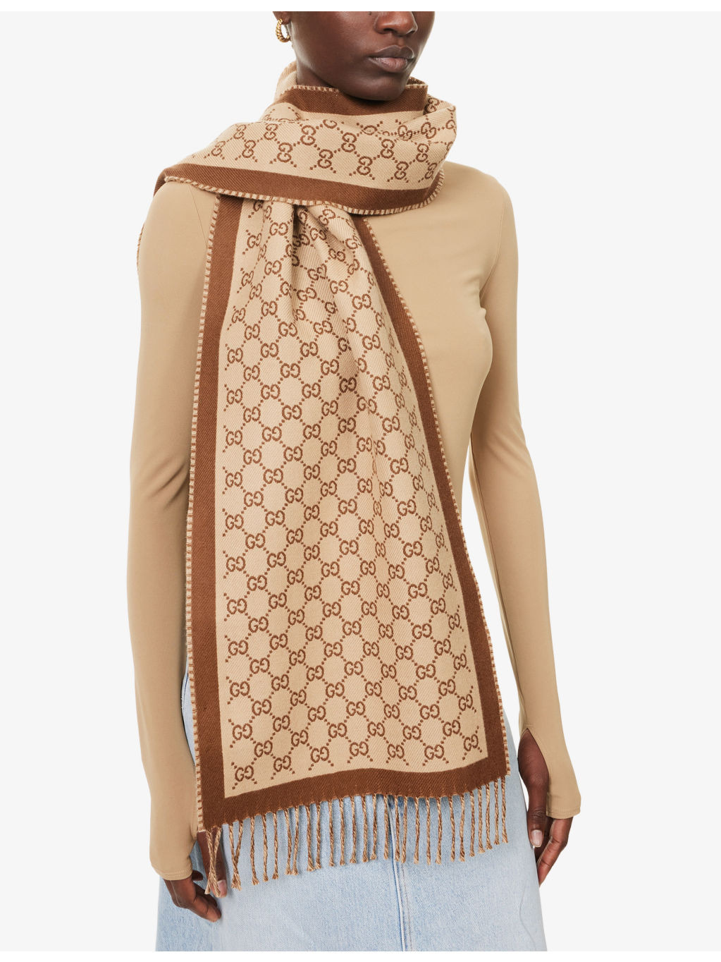 Monogram Knitted Wool Scarf - 2