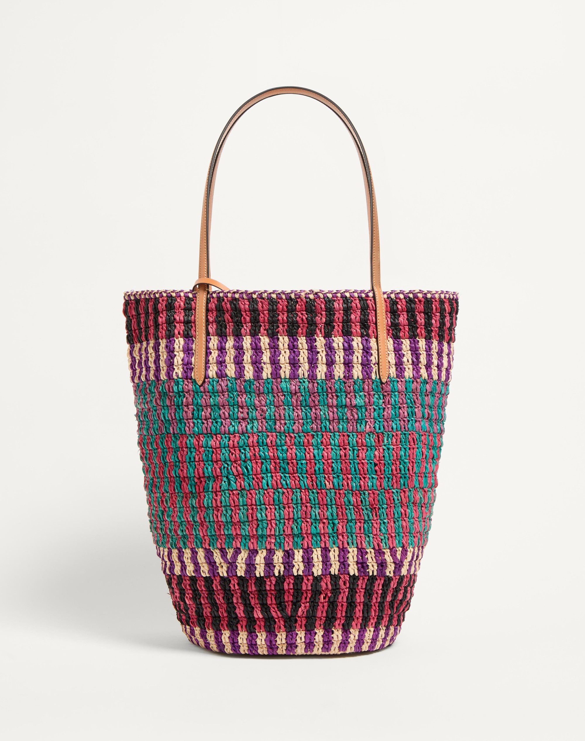 VLOGO SIGNATURE RAFFIA SHOPPING BAG - 5