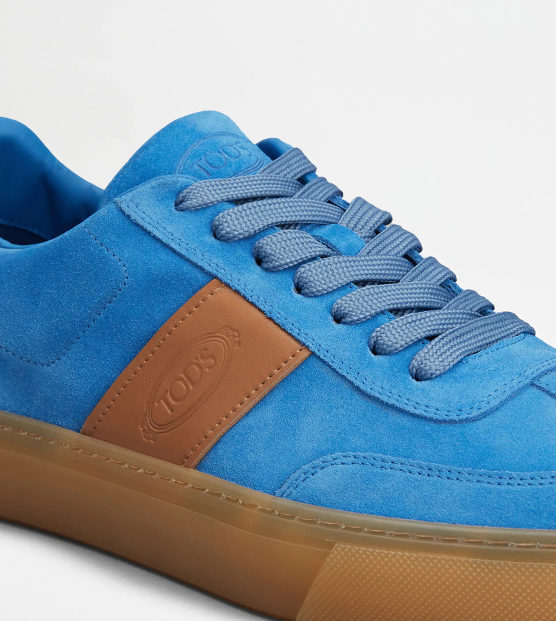 TOD'S SNEAKERS IN SUEDE - LIGHT BLUE, BROWN 6