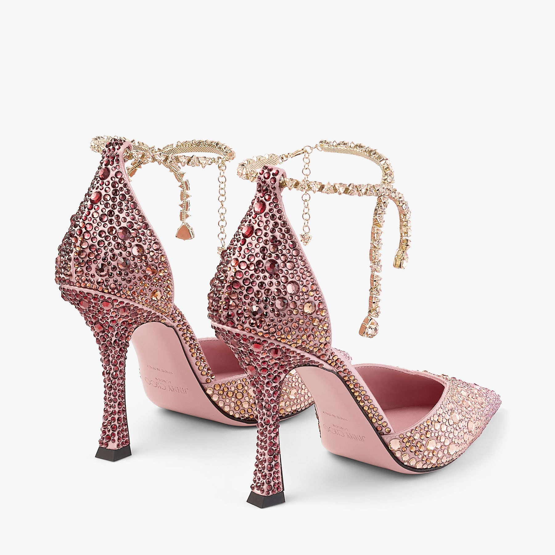 Stevie 100
Silky Blush Satin Crystal Pumps - 6