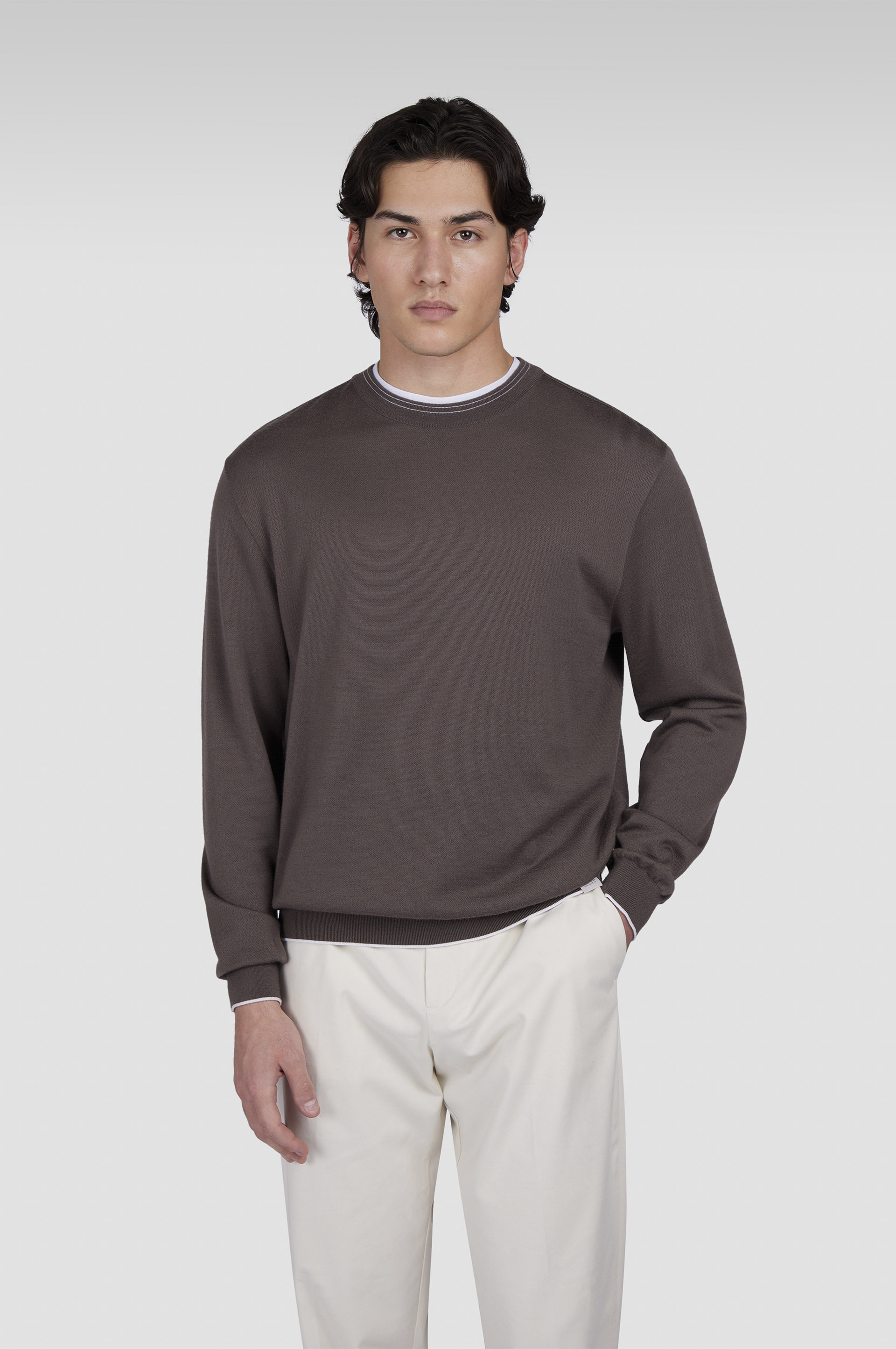 WOOL AND CASHMERE CREWNECK SWEATER - 6
