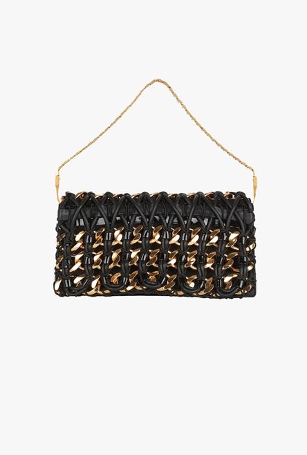 Black and gold braided leather Ely clutch bag - 4