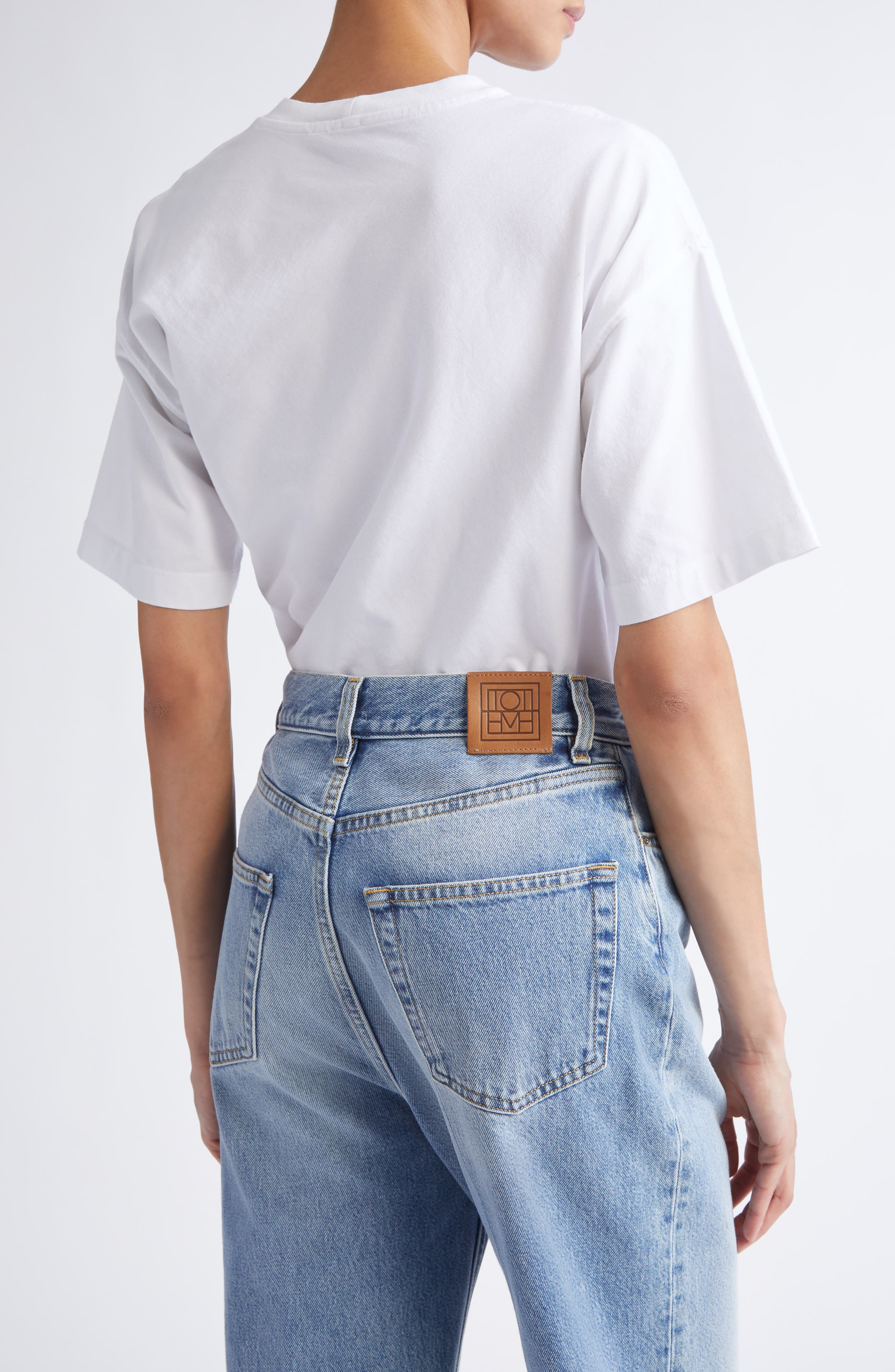 TOTEME Twisted Organic Cotton T-Shirt in Off White at Nordstrom - 3