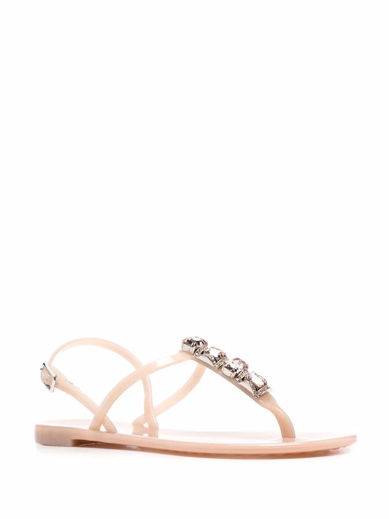 CASADEI crystal-embellished jelly sandals outlook