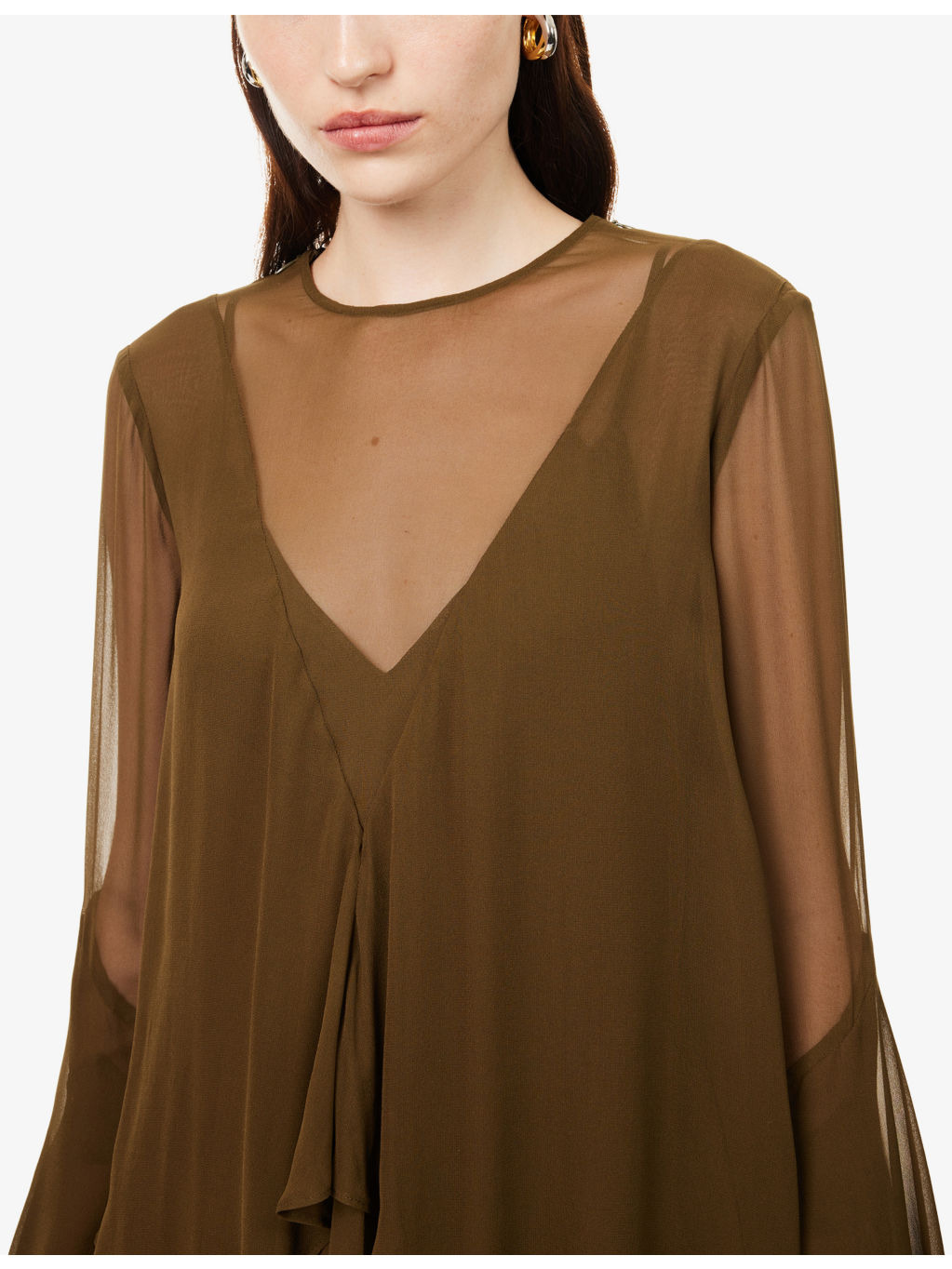 Memento Cascading Silk Maxi Dress - 5
