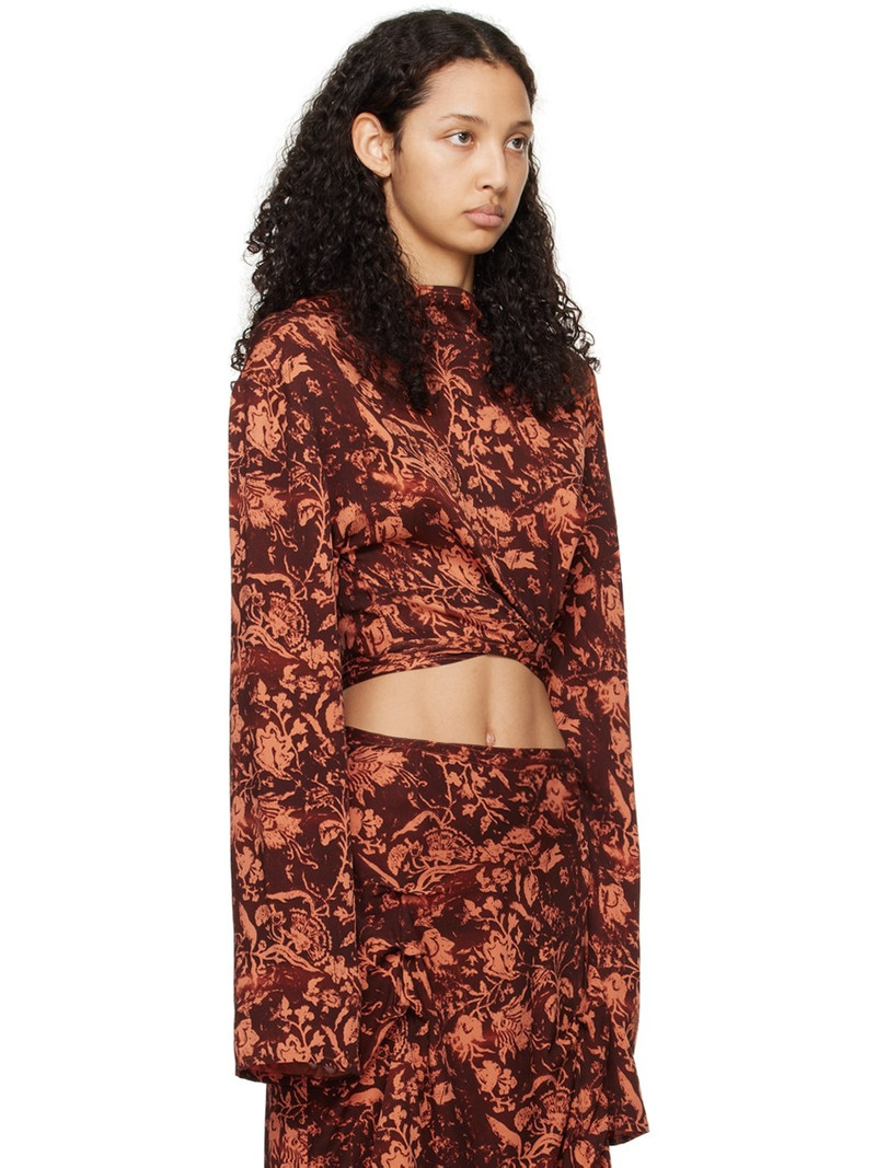 Brown & Orange Asymmetric T-Shirt 2