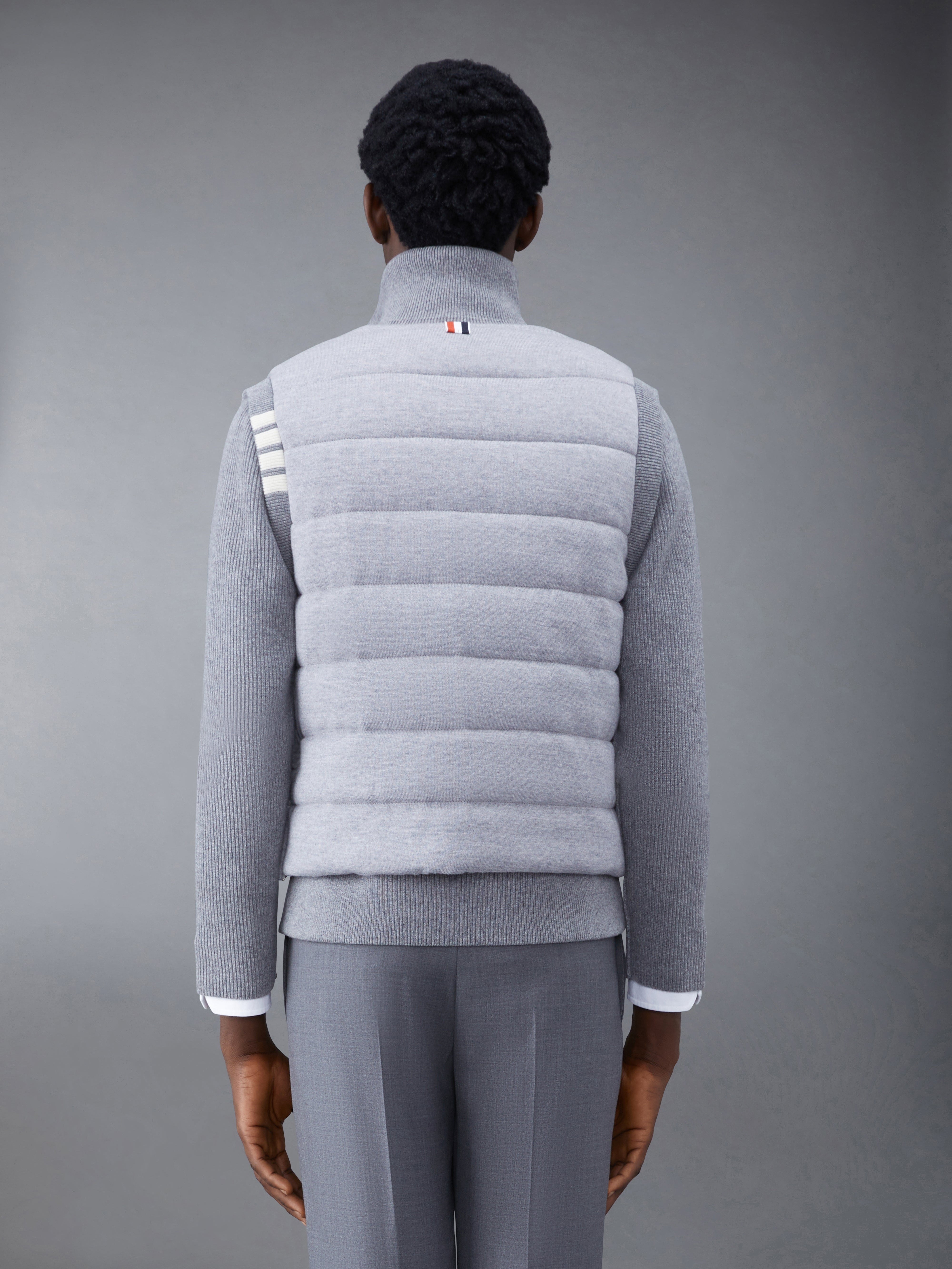 MERINO AND JERSEY PADDED REVERSIBLE 4-BAR FUNNEL NECK JACKET - 3