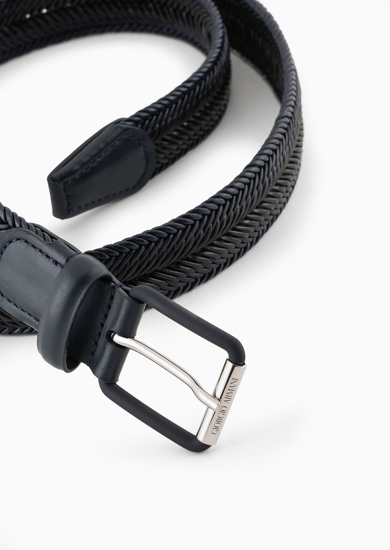 GIORGIO ARMANI Woven leather belt outlook