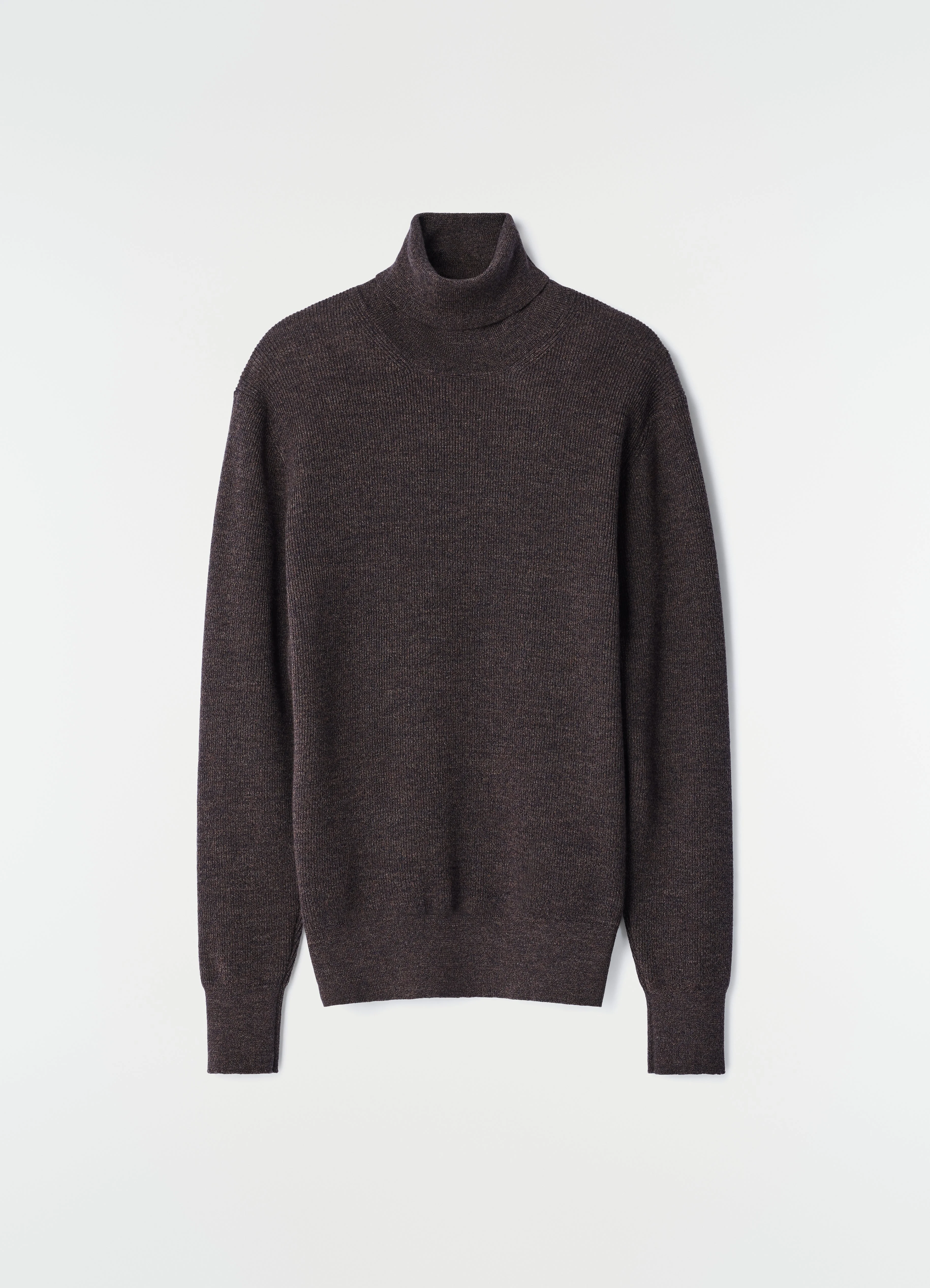 STAND-COLLAR SWEATER IN FINE MOULINÉ MERINO WOOL - 1