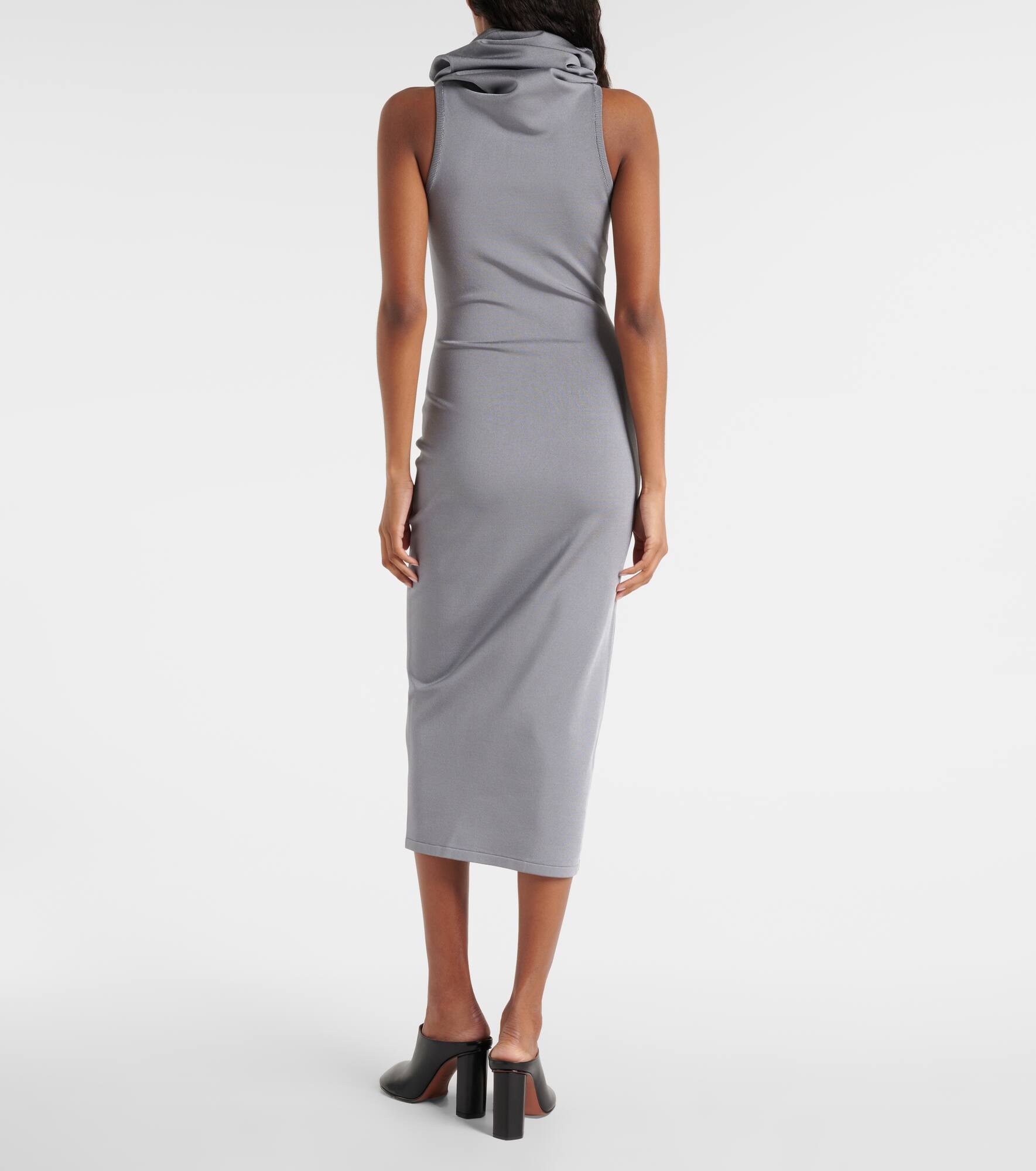 Hooded jersey midi dress - 3