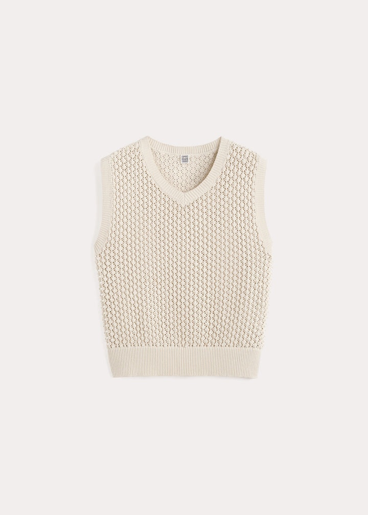Totême Pearl embroidered vest nacre | REVERSIBLE