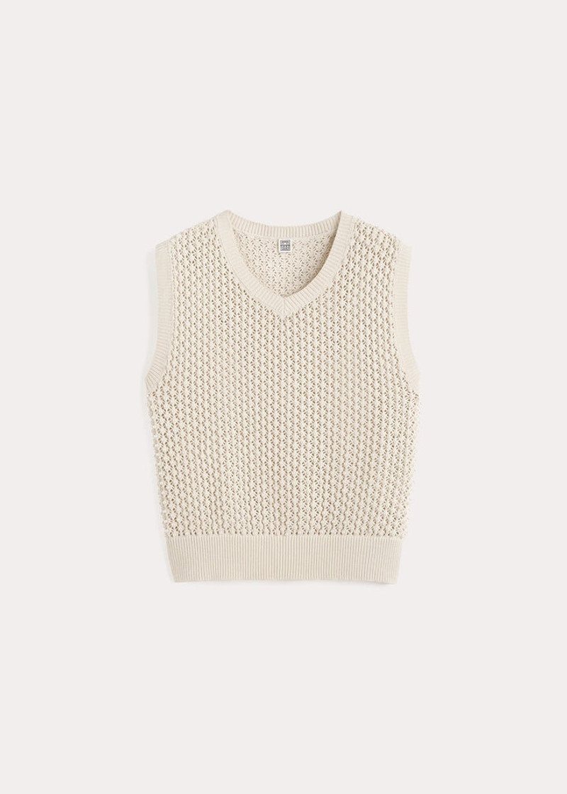TOTEME Pearl embroidered vest nacre - 7471627206820 | REVERSIBLE