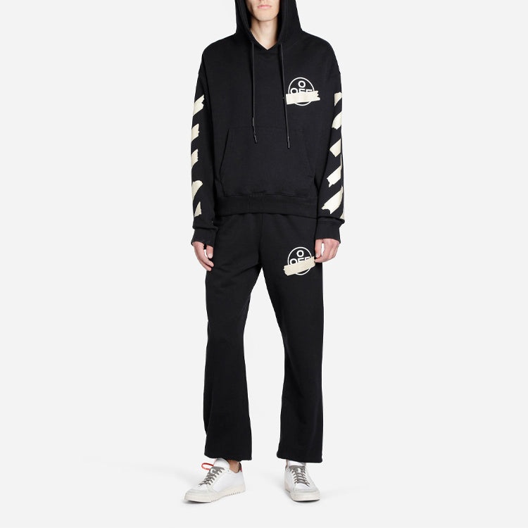 Off-White Cotton Mens Logo Loose Stripe Sweatpants Tape OMCH020R20E300021048 - 7