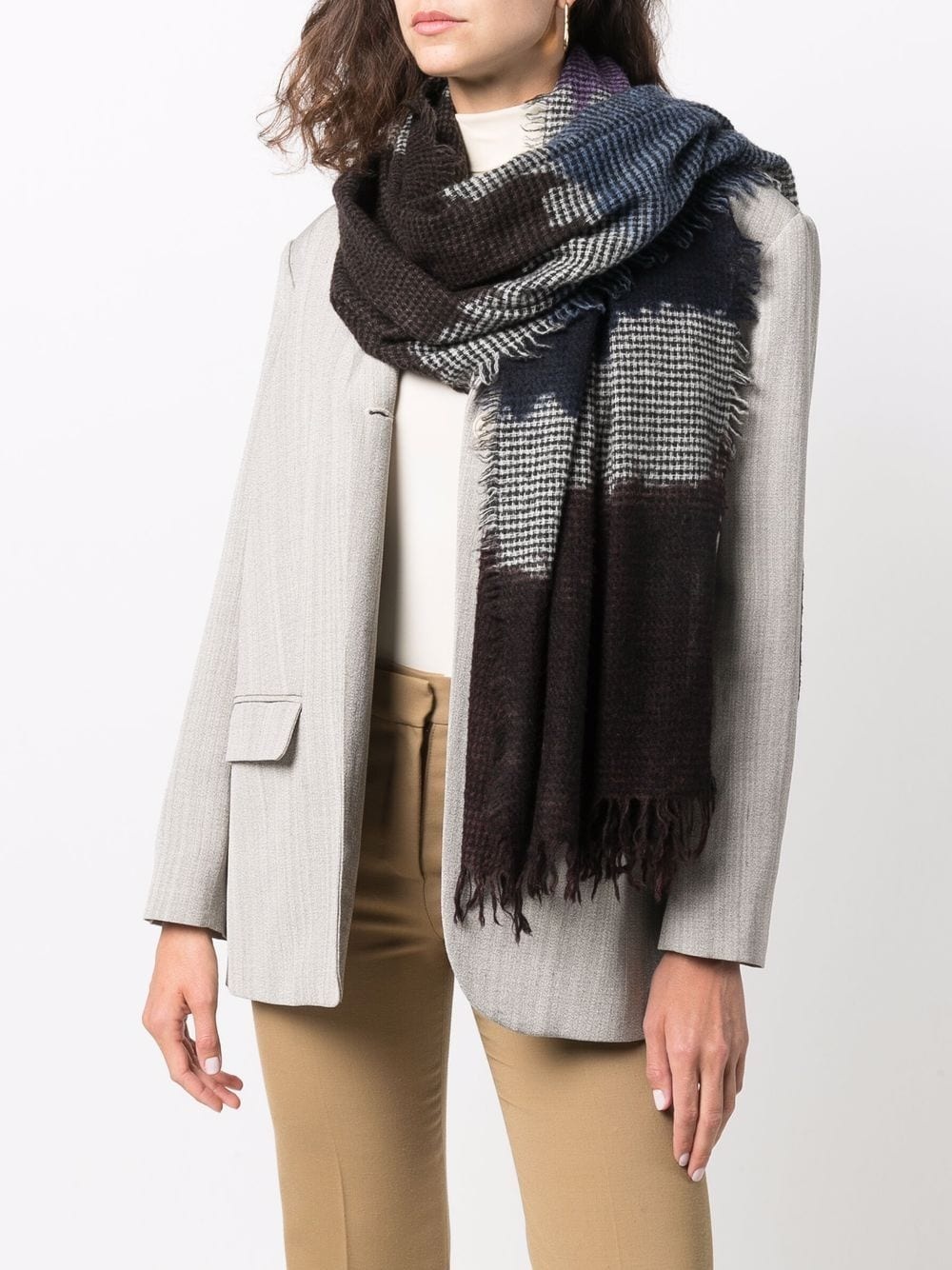 raw-edge knitted scarf - 2